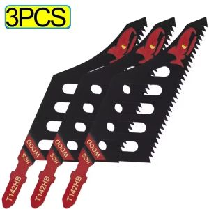 T142HB Jigsaw Blade Heavy Duty T-Shank Flush Cutting Jigsaw Scroll Saw Blade Replaceable Coarse Teeth Wire Saw Blade Cut Tool