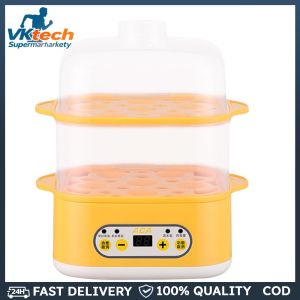 Double Layer Electric Egg Cooker 12 Eggs Capacity Auto Shut-Off for Meal Prep Apartment Office