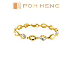Poh Heng Jewellery 22K Allura Bracelet in Yellow White Gold  [Price By Weight]