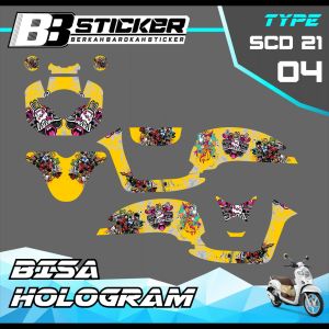 Decal Scoopy BISA HOLOGRAM Full Body Full Block Dekal New Fi 2017 2018 2019  Scd 21