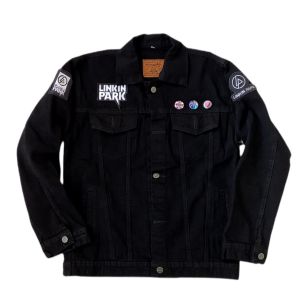 Jaket Jeans Denim Pria Bordir Emblem - THE BEATLES BLVCK