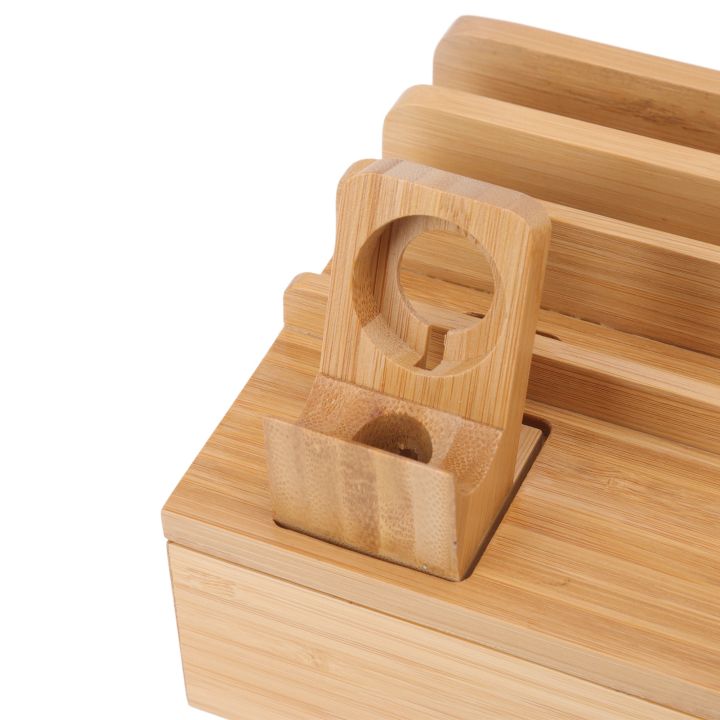 Multifunctional Bamboo Charging Station with Ports Fast