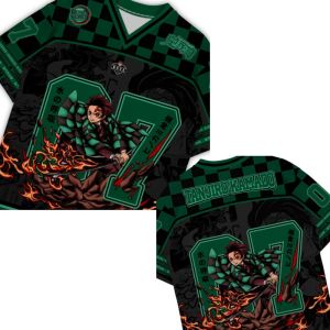 TM Demon Slayer Kamado Tanjirou jersey summer T-shirt Anime Short Sleeve Top MT