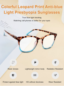 Womens AntiBlue Light Reading Glasses Frame Colorful Leopard Print