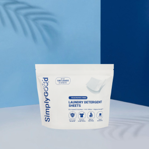 SimplyGood Fragrance Free Laundry Detergent 50 Sheets - Anti-Bacterial Natural & Low Suds (1/3/6 Packs)