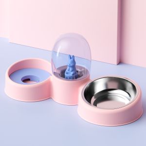 (HCM) Chén nước và thức ăn kết hợp màu pastel xinh sắn dành cho chó mèo