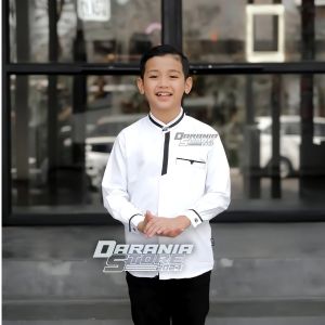 Baju Koko Couple Ayah dan Anak Bahan Toyobo Import Warna Denim Dan Burgundi Terbaru 2025