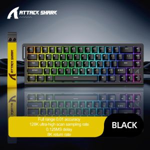 ATTACK SHARK X68HE X68Pro He Magnetic Mechanical Keyboard for Pro Gaming 0.01mm Rapid Trigger 8000Hz SOCD/Rs 0.125ms 128K Rate