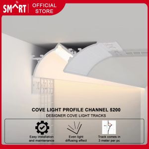 Cove Light Profile Channel 5200 | Seamless Reversible Design | LED Strip | COB Light Strip | Smart Control