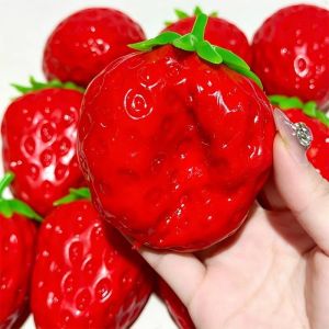 8 Styles Strawberry Crunchy Stress Ball Squeeze Ball Crispy Squishy Fidget Toy Round Blocks Filled Decompression Sensory Toy Gifts