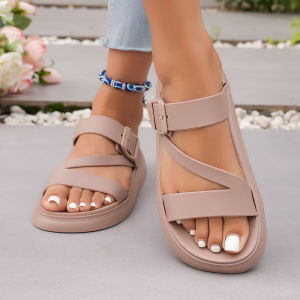 Free Shipping Plus-Size Thick-Soled Sandals For Women 2026 Summer New Fashion Casual Beach Flat Sandals