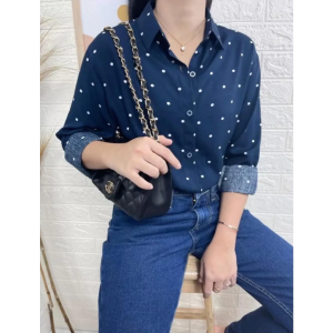ATASAN WANITA MOTIF POLKADOT OVERSIZE