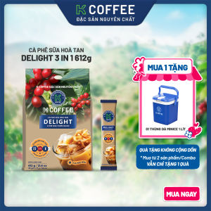K COFFEE - Cà phê sữa hòa tan Delight 3in1 túi 612g (36 gói x 17g) - Thơm béo ngọt dịu