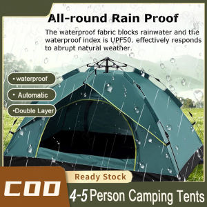 Waterproof Automatic 4-6 Person Tent Outdoor Waterproof Camping Two Doors Double Layer Tent Camping 4 to 5 Person Tent