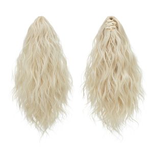 DEER Corn Perm Claw Clip Ponytail Wig Ombre Ponytail Extension Pony Tail Hairpiece Hair Accessories Fake Premium Wavy Curly Ponytail for Women