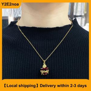 【Local shipping】 Trendy Sacred Necklace Of Red Zircon Heart Pendant Cross Choker For Women Jewelry Party Gifts