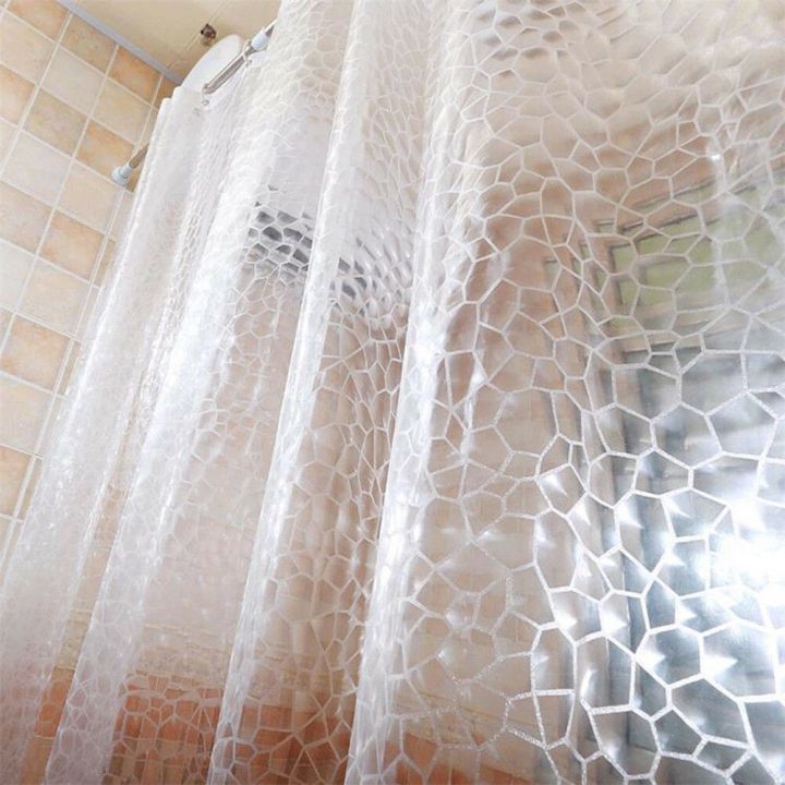 Higherhome Clear 3D Design SemiTransparent Shower Curtain Liner with