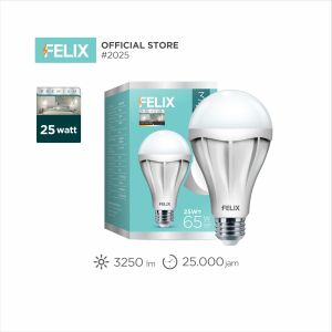 FELIX PREMIUM LED 25W Putih Super Terang Hemat 90% Bohlam Lampu E27 Setara 250W Garansi 3 Tahun