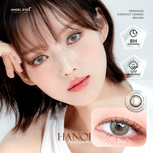 Bộ sưu tập kính áp tròng màu không độ Angel Eyes Plano Collection chất liệu PolyHema | Kính áp tròng không cận nhiều màu xám nâu xanh trà xanh dương...phù hợp đi học đi chơi