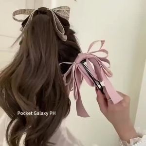 Buy One Get One free New Banana Hair Clip Bow Ponyl Holder Korean Style Elegant Hair Accessories for Women