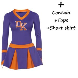 Megan Fox Jennifer’s Body Purple High School Cheerleader Costume Jennifer Check Cheerleading Uniform Girl Competition Skirt Set