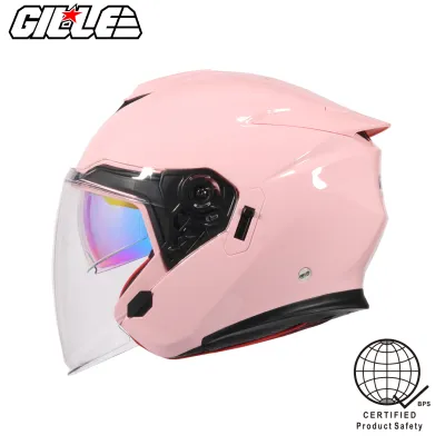 GILLE 893 Visage Mens Half Face Helmet Gold Iridium Inner Visor Motorcycle Helmet for women