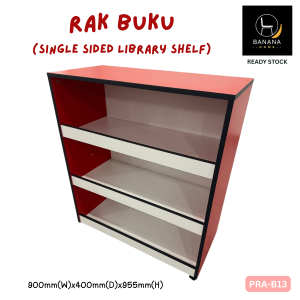 Rak Buku KPM PRA-B13 Single Sided | Rak Perpustakaan Mini Tadika mesra kanak-kanak | Kualiti MFC 18mm & Roda Kunci