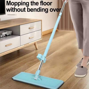 Hand Flat Mop Rag No-wash Dry and Wet Dual-use 360° Rotation Magic Mop Hand free lazy Mop Organizer (Includes1 mop clouth)