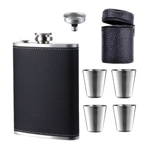 Square Wine Flasks with Funnel and Cup Stainless Steels Hip Flasks Portable Outdoor Whiskeys Beer Pots Container