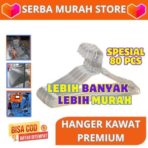 Serba Murah Store - Paket Hemat 80pcs Gantungan Baju Anti Karat Hanger Kawat Stainless Gratis Ongkir