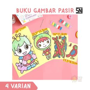 TAIYO Mainan Anak Lukis Pasir DIY Gambar Stiker Kertas Sticker Sand Mewarnai Edukasi Kreatif