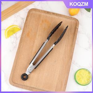 KOQZM 1Pc 7inch Stainless Steel Food Clip BBQ Grill Steak Food Clip Non-slip Handle Bread Tong Party Kitchen Cooking Accessories