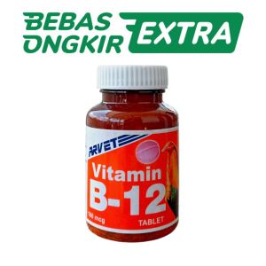 ARVET VITAMIN B-12 (100 TABLETS) - Obat Suplemen Ayam Laga