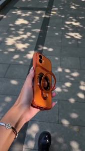 Case for Redmi 17 15C 15 5G REDMI A5 4G poco c71 C85 phone casing Softcase Silicone shockproof Cover new design aesthetic cute Orange with holder for girls KNUZJ1