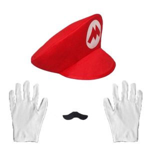 Cosplay Super Mario Bros Hat Gloves Beard Cap bar Party Supplies Scene Headwear Duck Tongue Hat For Adult Children