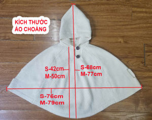 Áo choàng len có tay MINKBABY cho bé trai và gái 1-8 tuổi len đẹp dày dặn