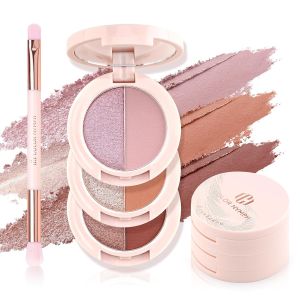 Color Nymph 6 Colors Eyeshadow Makeup Palette 6-IN-1 Multi-Colored Shimmer & Matte Long-Lasting Travel Size Eye Shadow Make up Kit Stacked Makeup Design Includes Eyeshadow Brush and Mirror