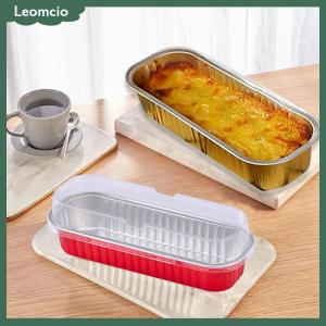 [Leomcio] ถาดอบขนมอลูมิเนียมฟอยล์ทรงสี่เหลี่ยมถาดขนมปังขนาดเล็กแบบใช้ซ้ำได้10ชิ้นมี ไม่มีฝาปิด
