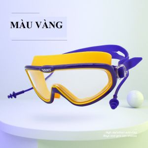 Kính Bơi Trẻ Em Chống Thấm Nước Slicone Mềm Tròng Kính HD Góc Nhìn Mở Rộng Có Nút Bịt Tai AOLIKES 5006