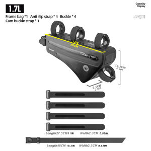 Rhinowalk Túi khung xe đạp bảng hỗ trợ HDPE Tích hợp chống trượt dung tích lớn chống nước 2.6L chống thấm nước IPX4 túi lưu trữ đi xe đạp cho phụ kiện xe đạp