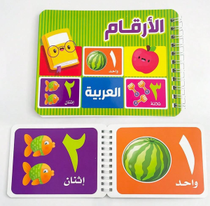 1/2PCS Arabic Numbers Alphabets Letters ABC Learning Educational Flash Cards Flip Book - Arabic Learning Toy for Beginner Kids Toddlers Arabic Language Development  Activity Flashcards أبجدية بطاقة التعلم Number Card  Counting  Math Flash Cards