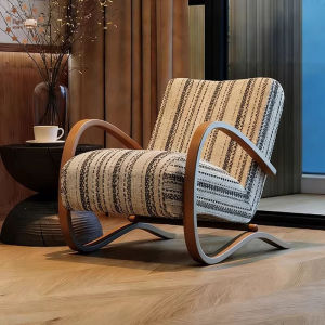 Single Living Room Lounge Solid Wood Single Sofa Bedroom Makeup Chair Backrest Vanity Stool