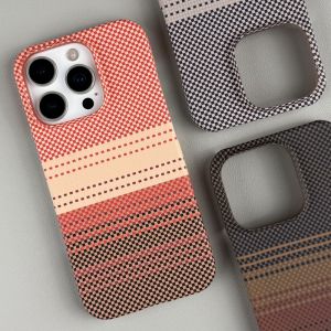 Luxury Carbon Fiber Kevlar Pattern PC For Magsafe Magnetic Case For iPhone 16 Plus 15 14 13 12 Pro Max Shockproof Armor Cover