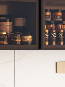 Kitchen Hanging Cabinet Balcony Cabinet Kitchen Wall Sideboards Cabinet Aluminum Alloy glass Kitchen Hanging Cabinet Balcony Cabinet