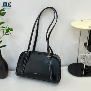 [Uetech] Ladies Casual Shoulder Bag Solid Color All-Match Underarm Bag PU Leather Simple Handbag Female Travel Commute Bag