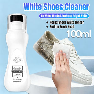 Talao 100ml White Shoe Cleaner Cleaning Shoes Care & Repair Agent Stain Remover Comes With Brush