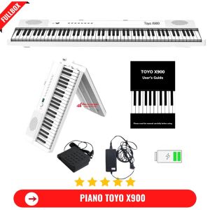 Đàn Piano Điện Toyo X900 Gấp Gọn -88 Phím Nặng Cảm Lực - Kết Nối Bluetooth + Bộ Chân Gỗ