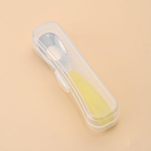 Muỗng ăn dặm cho bé bằng thép không gỉ 304 4 màu dễ thương có hộp di động14.7x3cm-HAUSE