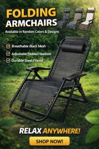 Foldable Zero Gravity Reclining Chair /Folding Chair With Adjustable Headrest (Random Kulay)