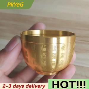 PkYeG Pure Brass Baifu Cylinder Feng Shui Lucky Fortune Cornucopia Living Room Study Desktop Treasure Bowl Ornament Small Ashtray